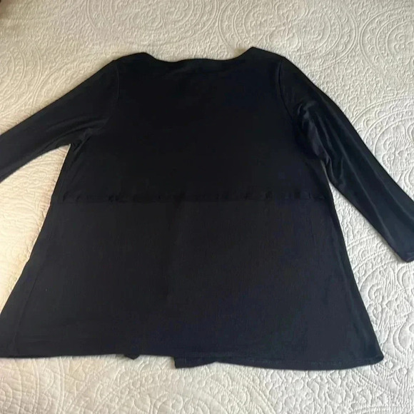 NWT JJill Stretch Knit Long Tunic Top Womens XL Petite Black Lagenlook Comfort - Picture 7 of 17
